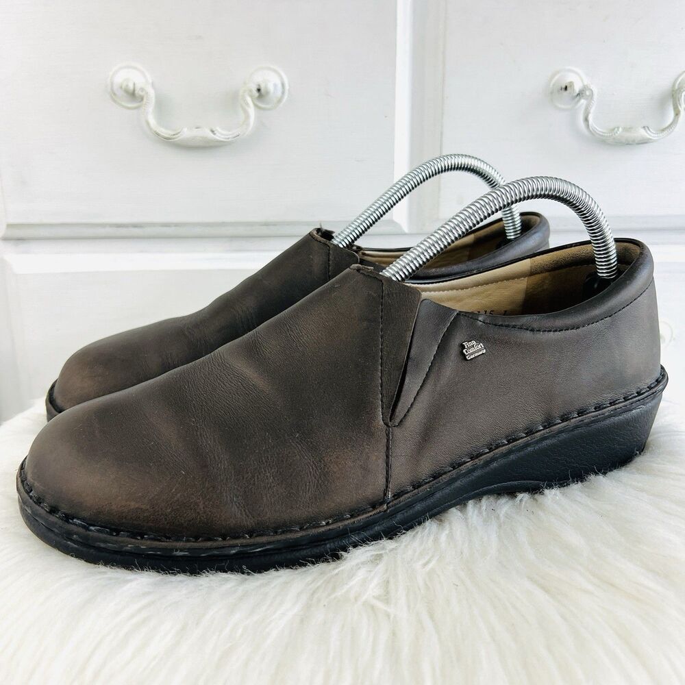 Finn Comfort Newport Brown Leather Slip on Comfort Shoes Womens Size EU 42 US 11